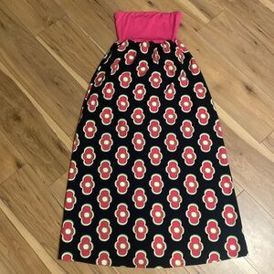 Stylish Pink and Black Patterned Dress